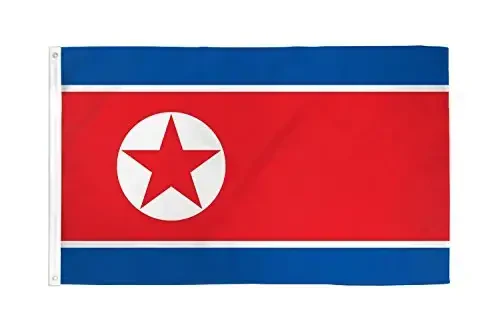 AZ FLAG - Shimoliy Koreya bayrog'i - 2x3 Ft - 100D Polyester Shimoliy Koreya banneri ikkita metall halqa bilan - O'chishga chidamli - Yorqin ranglar - 2' x 3' Feet - 90x60 Cm - 3