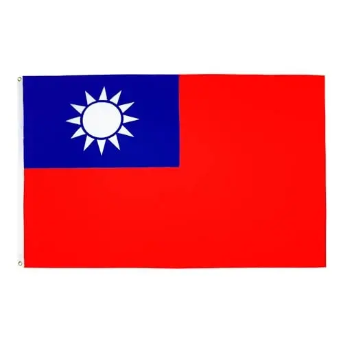 AZ FLAG - Taiwan Flag - 2x3 Ft - 100D Polyester Taiwanese Banner with Two Metal Grommets - Fade Resistant - Vivid Colors - 2' x 3' Feet - 90x60 Cm - 1