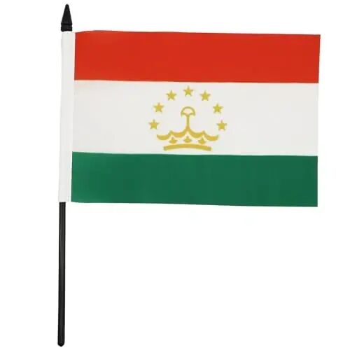 AZ FLAG Tajikistan Table Flag 6x8 in 100D Polyester Plastic Base | Indoor use 21x14 cm. desk flag Тоҷикистон stitched finish with reinforced edges with plastic pole - AZ FLAG (1)