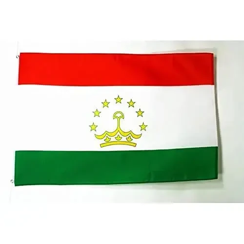 AZ FLAG - Tojikiston Bayrog'i - 2x3 Ft - 100D Polyester Tojik Bannere, ikkita metall halqali - O'chmas - Yorqin Ranglar - 2' x 3' Feet - 90x60 Sm - AZ FLAG