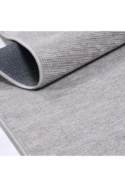 Azade Collection Soft Pattern Custom Size Velvet Thin Rug Runner Gray - CREA HALI (1)