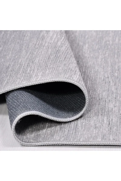 Azade Collection Soft Pattern Custom Size Velvet Thin Rug Runner Gray - 3