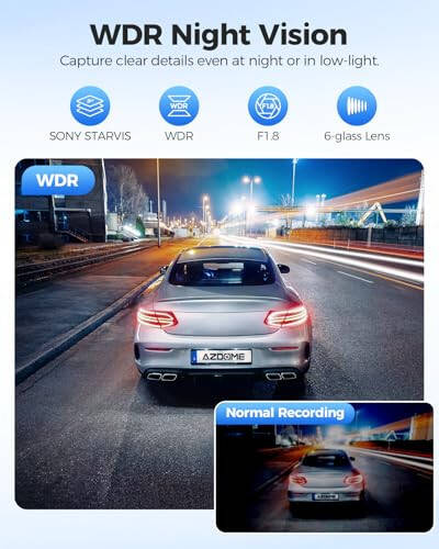 AZDOME 4K Dash Cam Front and Rear, 2160P Car Camera for Car, 64GB Card Included, WiFi Dash Cam with GPS and Speed, 2.4