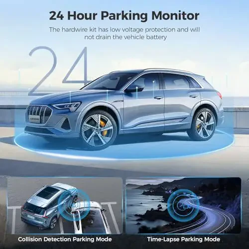 AZDOME M01 Dual Dash Cam Front and Rear with Free 64GB Card, 3