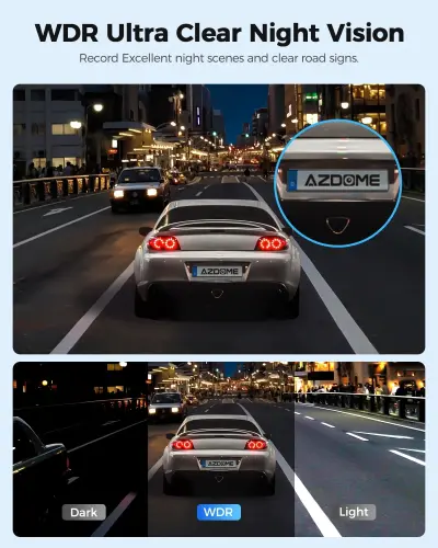 AZDOME Rear View Mirror Dash Cam, Dual Camera 4K Front and 1080P Rear Camera, 12'' Mirror Dash Cam with Night Vision, Built-in Wi-Fi GPS, Free 64GB Card, Parking Monitor - 8