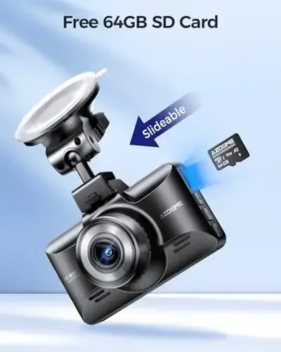 AZDOME M01 Max UHD 4K Dash Cam Front and Rear, Built-in Wi-Fi, Free 64GB Card, App Control, 4K+1080 Dash Camera for Car, Built-in ADAS, G-Sensor, IP68 Waterproof, 24H Parking Mode Dashcam - 4