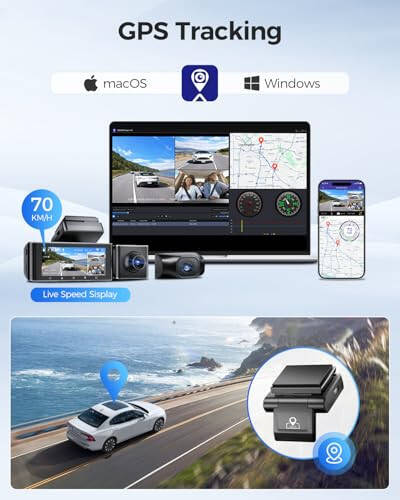 AZDOME M550 3 Kanal Dash Cam, Avtomobillar Uchun 4K+1080P Ikki Kanal Dash Kamera O'rnatilgan WiFi GPS, 1440P+1080P+1080P Oldingi va Orqa Ichki, 64GB Karta Kiritilgan, 3.19” IPS Ekran, WDR, IR Tungi Ko'rish, To'xtash Rejimi - 6