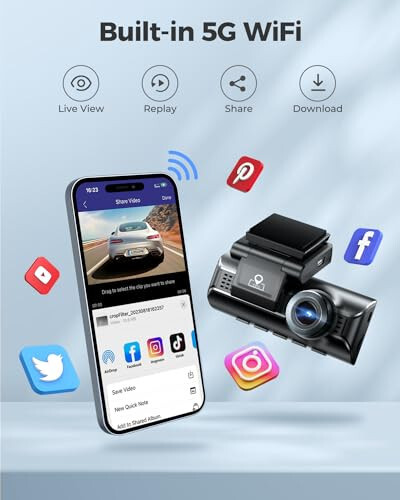 AZDOME M550 Pro 5G WiFi 3 Channel Dash Cam Built-in GPS, 4K+1080P Dual Dash Camera for Cars with 64GB Card, 1440P+1080P+1080P Front and Rear Inside, 3.19