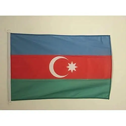 Azerbaijan NAUTICAL Flag 18'' x 12'' - Azerbaijani flags 30 x 45 cm. - Banner 12x18 in for boat - AZ FLAG - AZ FLAG