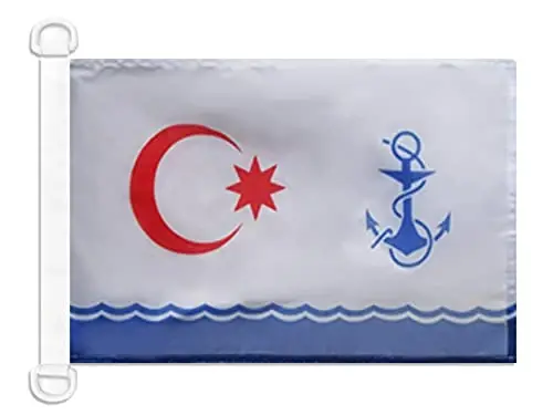 Azerbaijan Naval Ensign NAUTICAL Flag 18'' x 12'' - Azerbaijani War flags 30 x 45 cm. - Banner 12x18 in for boat - AZ FLAG - 1