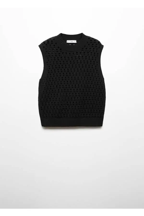 Ажурная вязаная блуза - 9