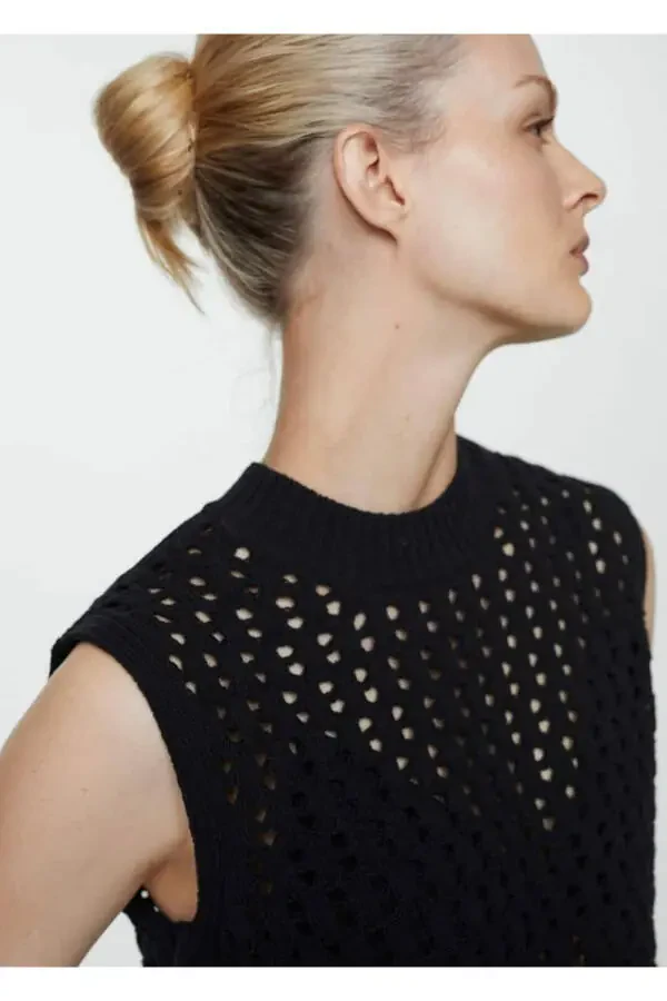 Ажурная вязаная блуза - 10