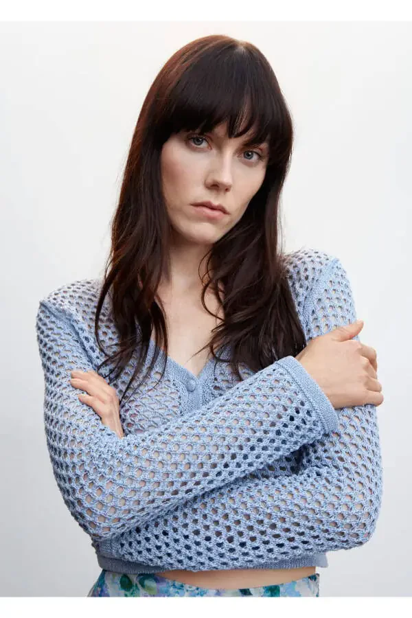 Ажурная Вязаная Кофта - 7