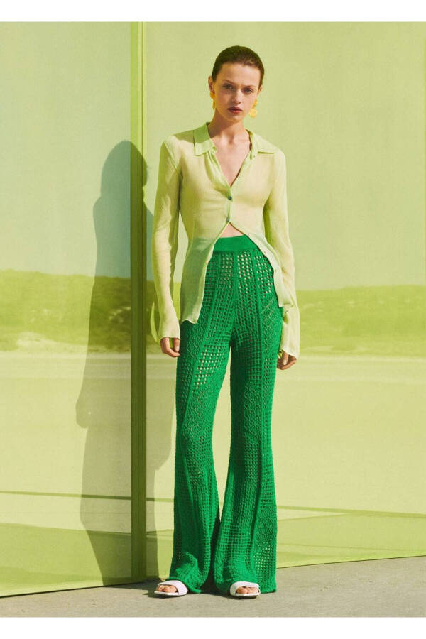 Ажурные трикотажные брюки - 6