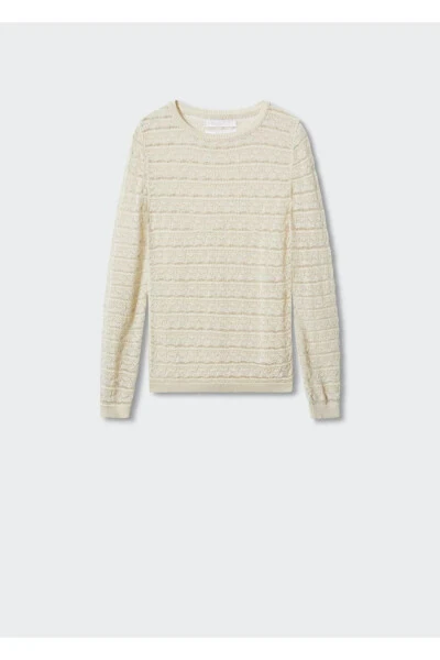 Ажурный вязаный свитер - 3