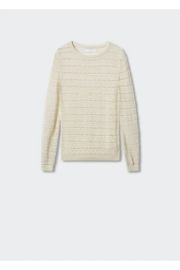 Ажурный вязаный свитер - 3