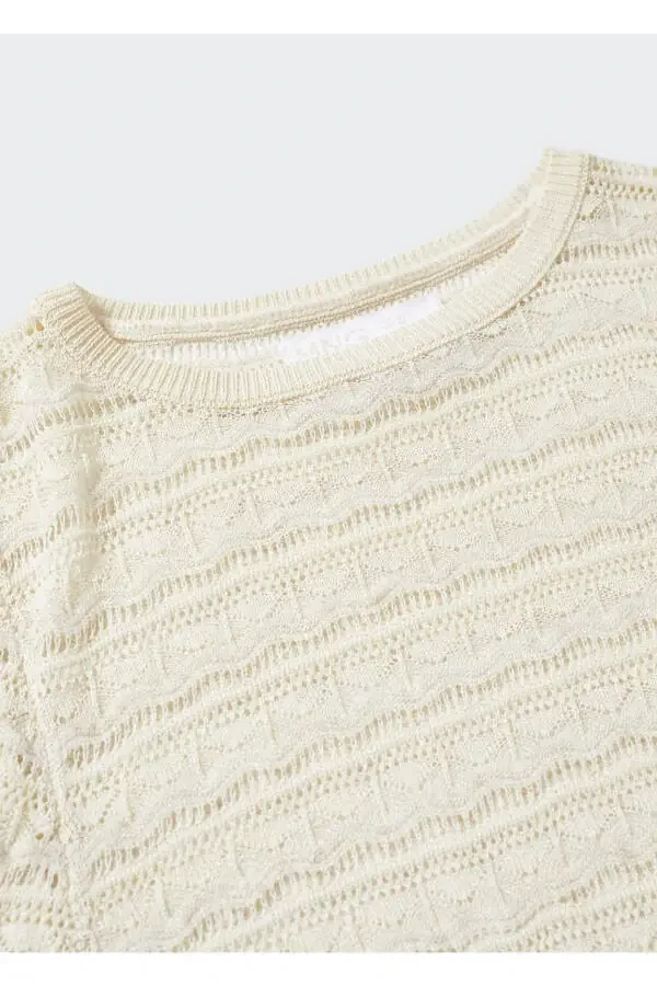 Ажурный вязаный свитер - 8