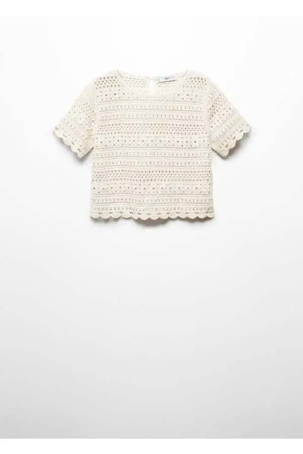 Ажурный вязаный свитер - 3