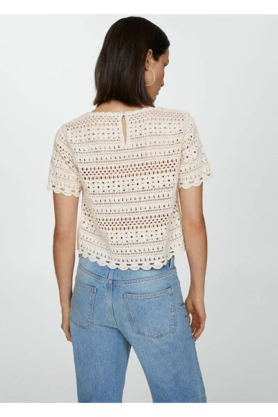 Ажурный вязаный свитер - 4