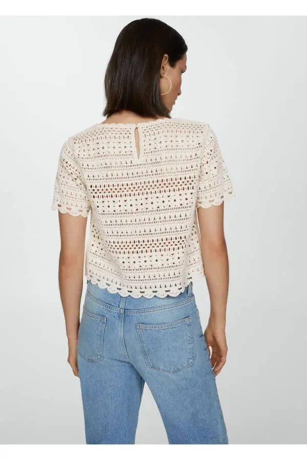 Ажурный вязаный свитер - 4