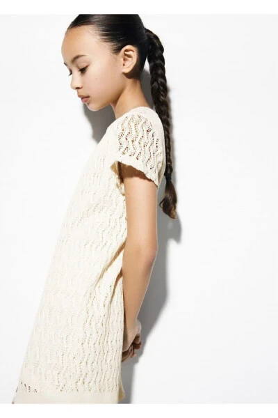 Ажурный вязаный свитер - 1