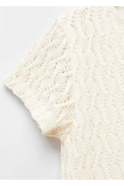 Ажурный вязаный свитер - 5