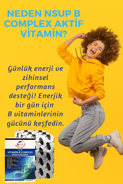 B Complex Active Vitamin B1 + B2 + B3 + B5 + B7 8681097401318 - 2