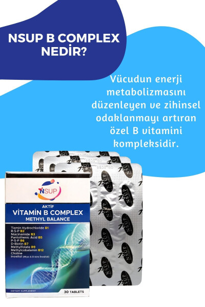 B Complex Active Vitamin B1 + B2 + B3 + B5 + B7 8681097401318 - 4