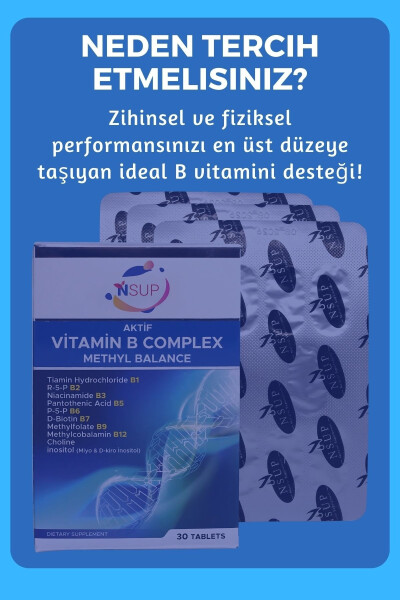 B Complex Active Vitamin B1 + B2 + B3 + B5 + B7 8681097401318 - 8