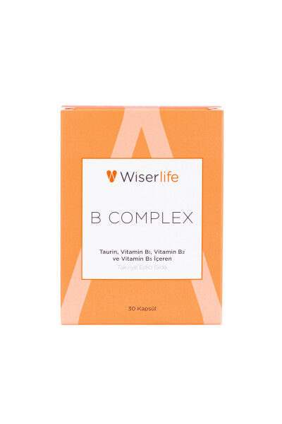 B Complex Taurine, B1, B2 and B5 Supplement Food 30 Capsules - 10