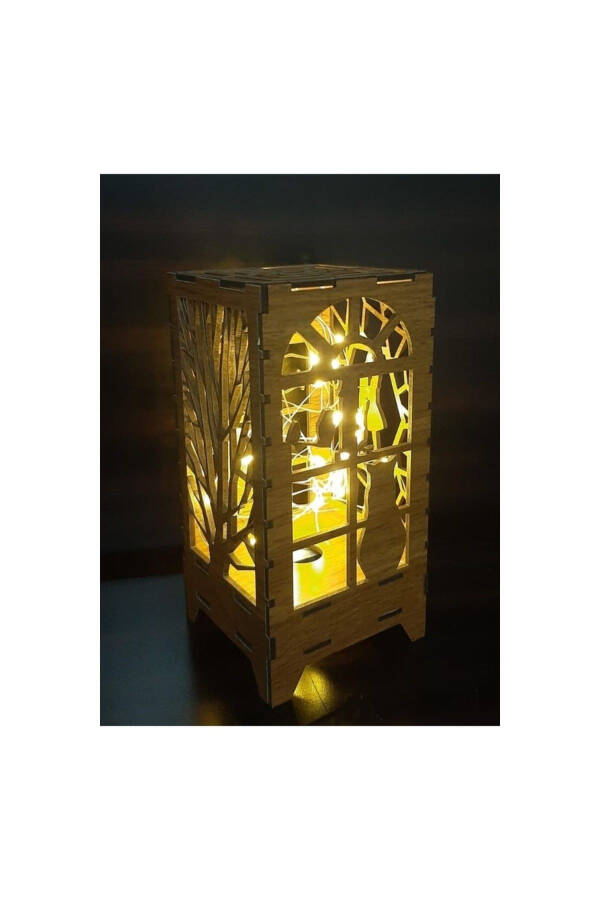 B. Decorative Wooden Table Ornament Battery-Powered Fairy LED Lamp, Christmas Gift, Gift Lamp-B - 2