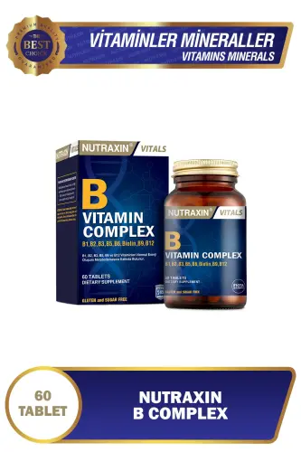 B Kompleks Vitamin 60 Tablet B1, B2, B3, B5, B6, B12 - 1