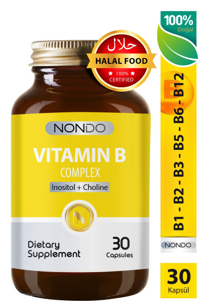 B Kompleks Vitamini 30 Kapsül (B1, B2, B3, B5, B6, B12 Vitaminleri) - 2