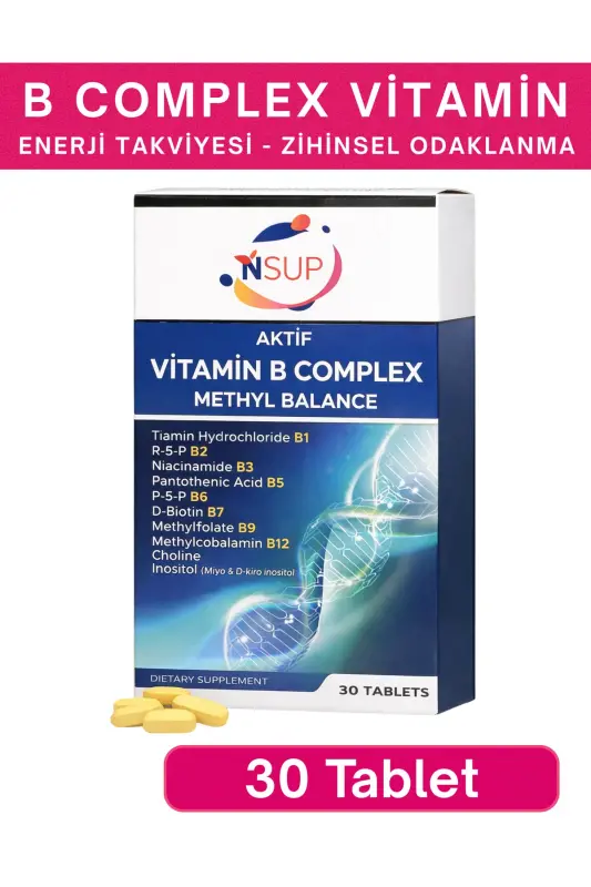 Vitamin B Complex Methyl Balance 30 Tablet Vitamin B1 + B2 + B3 + B5 + B7 - 1