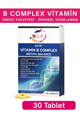 B Kompleksi Faol Vitamin B1 + B2 + B3 + B5 + B7 8681097401318 - 1