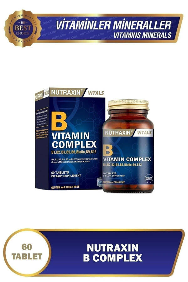 B Vitamin Complex 60 Tablets with B1, B2, B3, B5, B6, B12 + Bromelain Pineapple 60 Capsules - 4