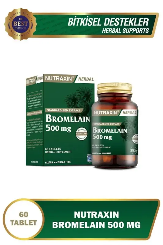 B Vitamin Complex 60 Tablets with B1, B2, B3, B5, B6, B12 + Bromelain Pineapple 60 Capsules - 2