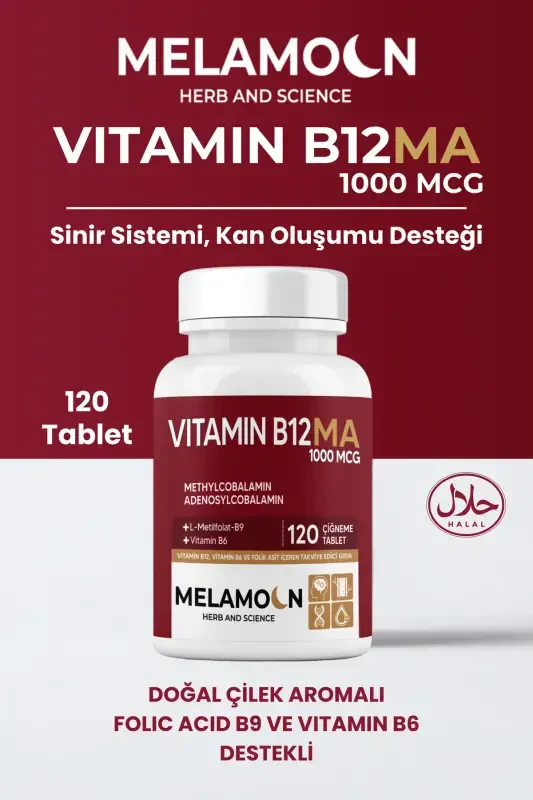 B12, B6 and Folic Acid: Nervous System, Pregnancy and Blood Formation Support 1000mcg - 6
