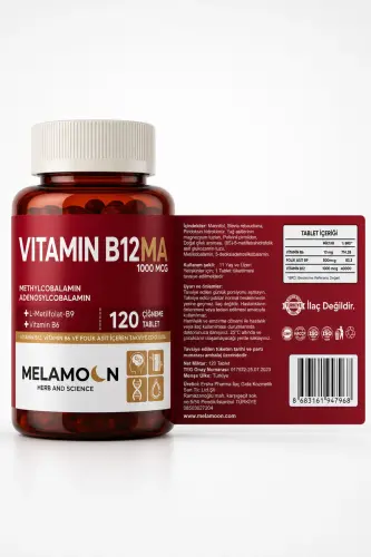 B12, B6 and Folic Acid: Nervous System, Pregnancy and Blood Formation Support 1000mcg - 3