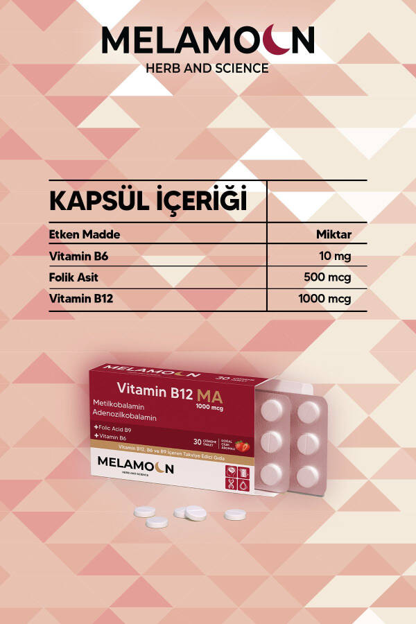 B12, B6 ve Folik Asit: Sinir Sistemi, Hamileler ve Kan Oluşumu Desteği 1000mcg - 8