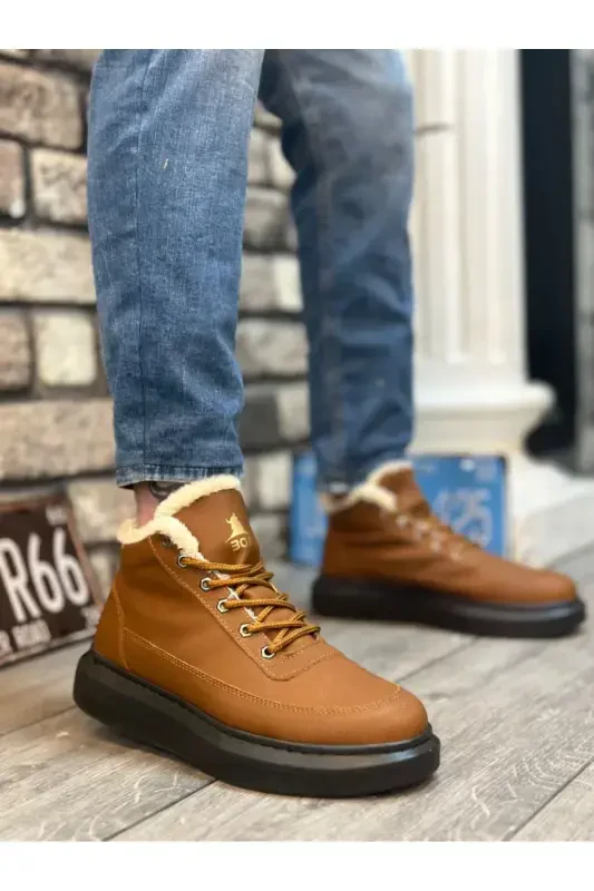 BA0151 Open Toe Suede Men's Style Sports Boot with Fur Lining - BOA