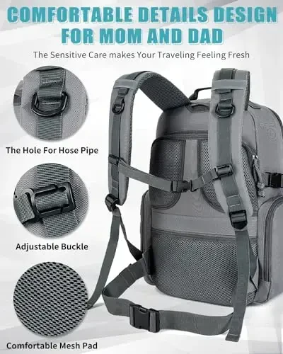 SHARKMOUTH Military Diaper Bag for Dad: Large Insulated Baby Bag with MOLLE System & Changing Pad for Tactical Dads - 900D Polyester for Outdoor Travel Camping Park Trips - 4