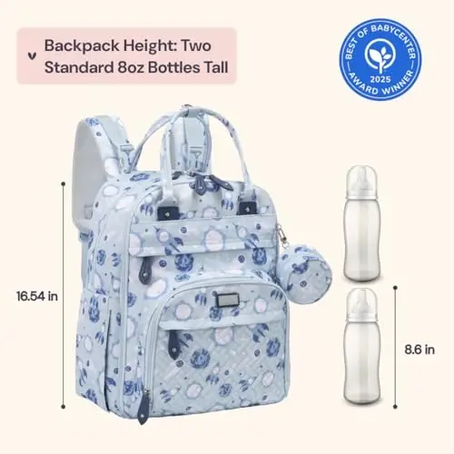 BabbleRoo Diaper Bag Backpack - Baby Essentials Travel Tote - Multi Function Water Resistant Diaper Bag, Travel Essentials Baby Bag with Changing Pad, Stroller Straps & Pacifier Case - Unisex, Cosmic - 13