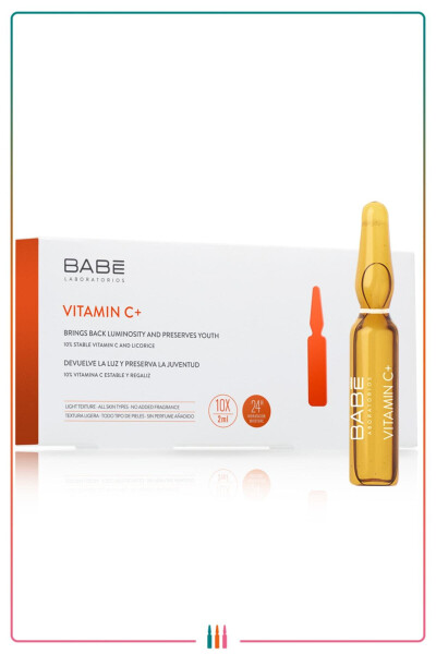 Babe Vitamin C Ampula Yorug'lik Beruvchi Samarali Konsentrlangan Parvarish 10*2ml - 3