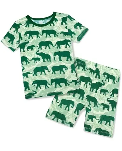 babee Reshinee Bamboo Viscose Toddler Boys Pajamas Set, Short Sleeve Kids | Boys & Girls 2-Piece Snug Fit PJs, 12M-8Y, Cool Summer Sleepwear, Breathable, Stretchy, Tagless, Buttery Soft, Cozy Jammies - 1