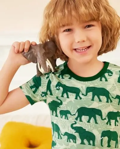 babee Reshinee Bamboo Viscose Toddler Boys Pajamas Set, Short Sleeve Kids | Boys & Girls 2-Piece Snug Fit PJs, 12M-8Y, Cool Summer Sleepwear, Breathable, Stretchy, Tagless, Buttery Soft, Cozy Jammies - 3