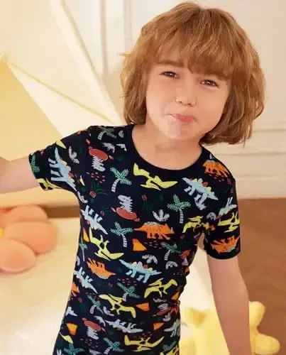 babee Reshinee Bamboo Viscose Toddler Car Pajamas Boys Girls Kids Short Cool Summer 12M-8Y Snug fit Pjs Set 2pcs - 6