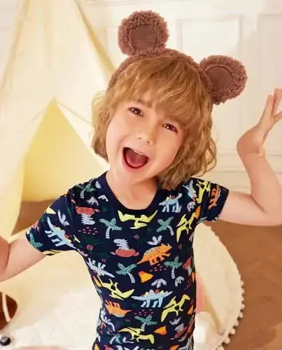 babee Reshinee Bamboo Viscose Toddler Car Pajamas Boys Girls Kids Short Cool Summer 12M-8Y Snug fit Pjs Set 2pcs - 4