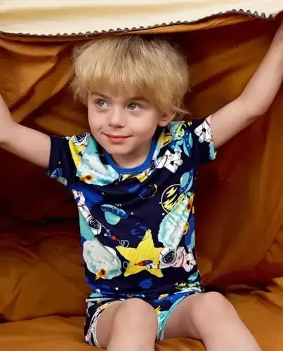 babee Reshinee Bamboo Viscose Toddler Car Pajamas Boys Girls Kids Short Cool Summer 12M-8Y Snug fit Pjs Set 2pcs - 6