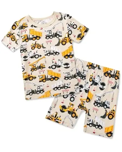 babee Reshinee Bamboo Viscose Toddler Car Pajamas Boys Girls Kids Short Cool Summer 12M-8Y Snug fit Pjs Set 2pcs 